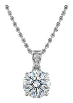Lumière solitaire diamond pendant in white gold